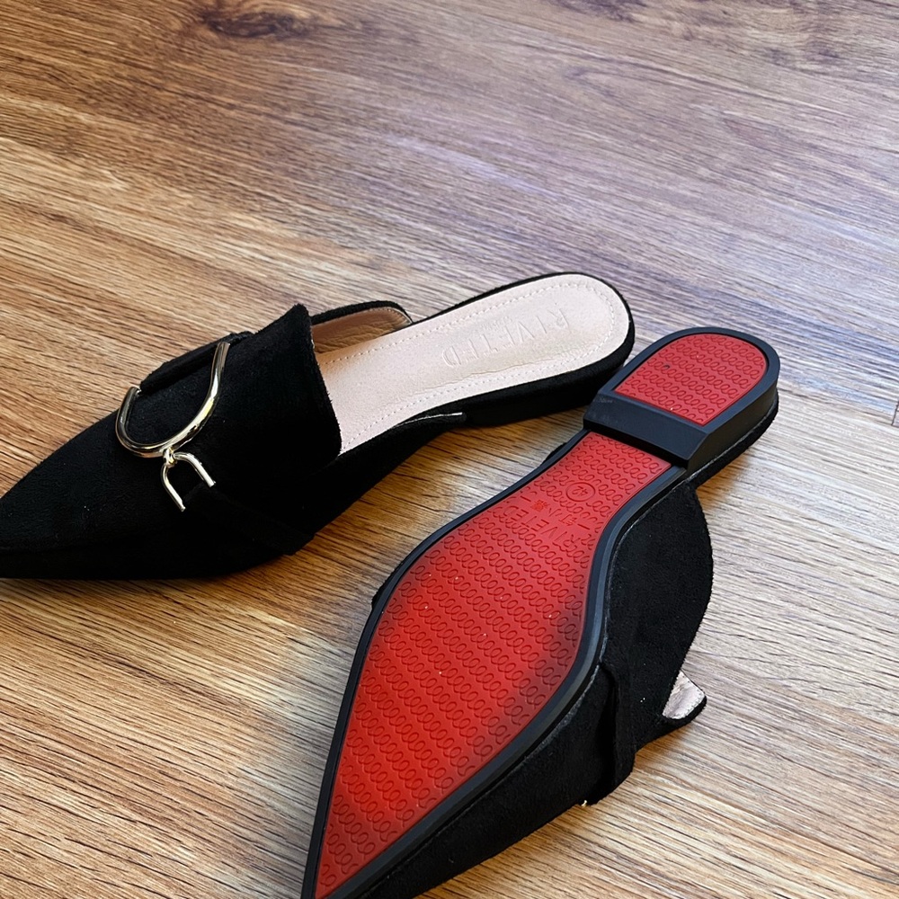 Women’s red bottom mule shoes
